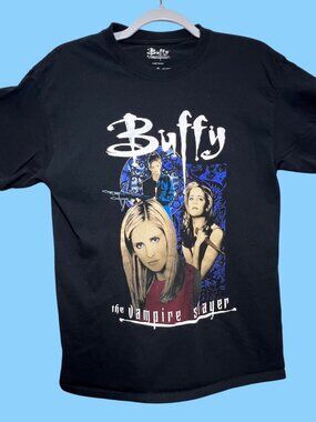Buffy The Vampire Slayer Graphic T-Shirt Black Size M 100% Cotton Made In Mexico